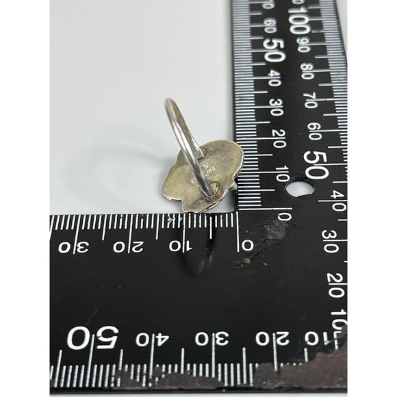 Vintage Navajo Sterling Silver Turquoise Ring Size 8 Native American- Signed - Picture 10 of 12